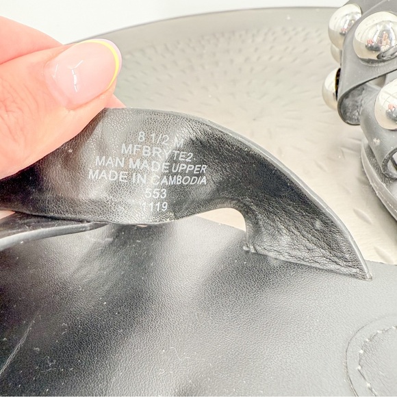 Marc Fisher Black and Silver Embellished Slide Sandals - Picture 4 of 4